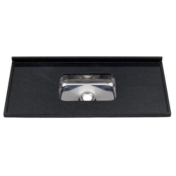 Pia de Cozinha Granito Preto São Gabriel 120cm Standard Cuba Simples L.A. Pias e Granitos