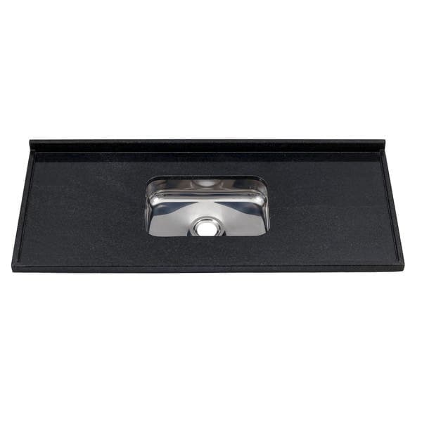 Pia de Cozinha Granito Preto São Gabriel 150cm Standard Cuba Simples L.A. Pias e Granitos