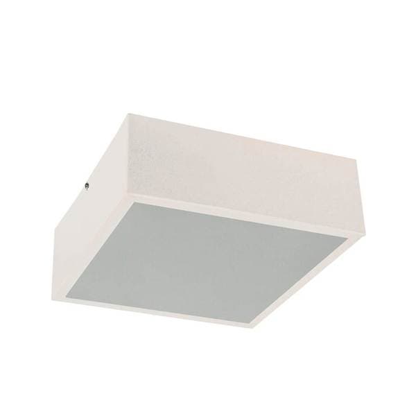 Plafon 1 Lâmpada Branco Metal e Vidro Garde Pantoja&Carmona