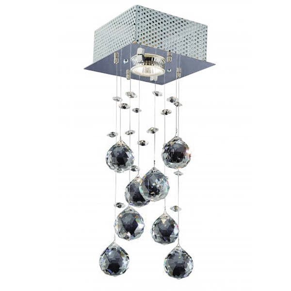 Plafon 1 Lâmpada Prata Cristal Brilhante LLUM Bronzearte