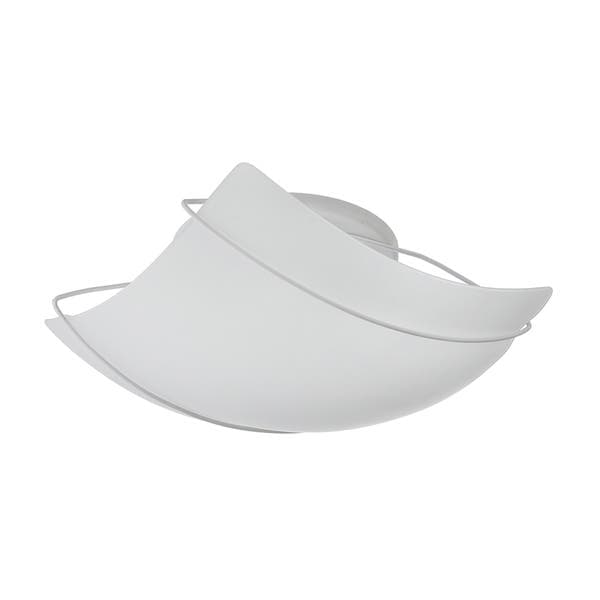 Plafon 2 Lâmpadas Branco Metal e Vidro 6197 Pantoja&Carmona