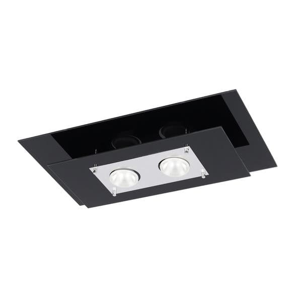 Plafon 2 Lâmpadas Preto Vidro Spacial 136 Pantoja&Carmona