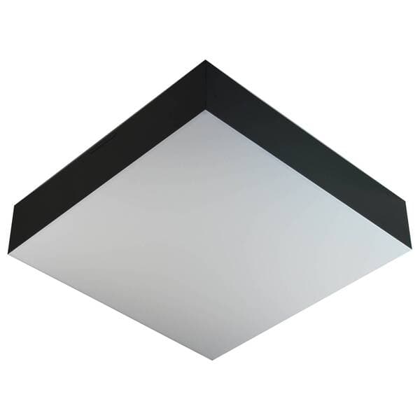 Plafon de Sobrepor Quadrado Valencia Preto para 02 Lâmpadas Bulbo Led E-27 - 26X26 cm