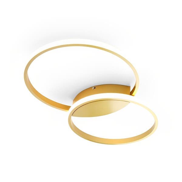 Plafon Ring Dourado 2 Halos Luz Amarela Bivolt SL Imports