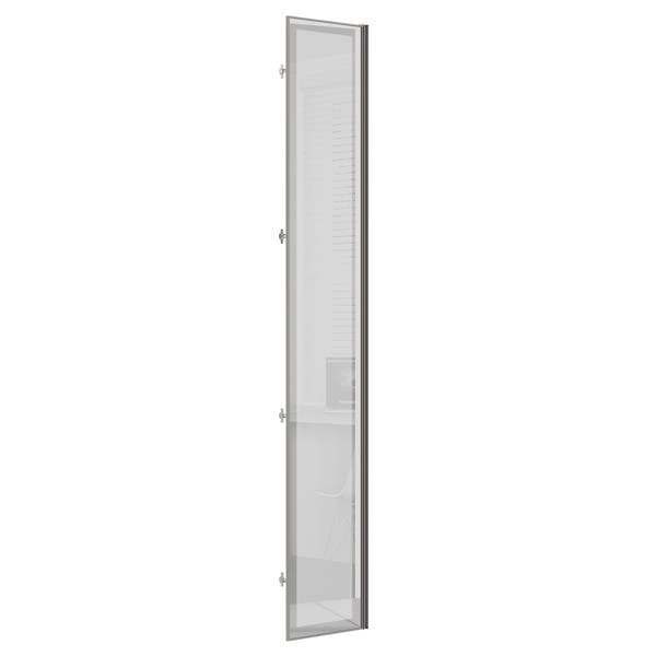 Porta Dobradiça Canto Reto Closet 40cm Reflecta Prata 39,6x227,8x1,5cm Prime Luciane