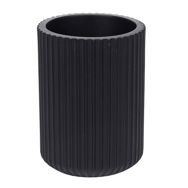 Porta Escova de Dente de Bancada para Banheiro Resina Preto Glamour Sensea