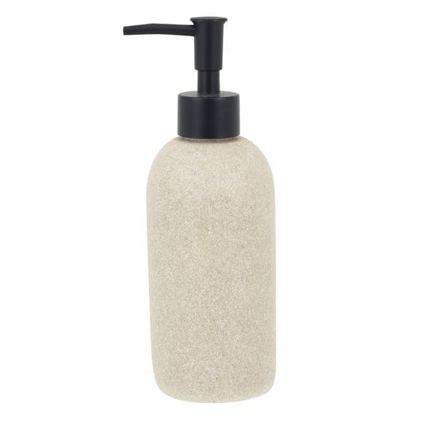 Porta Sabonete Líquido de Bancada para Banheiro 480ml Resina Off White Pome Oikos