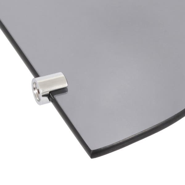 Porta Shampoo de Canto Simples Parafuso Vidro Preto 20x20x0,8cm Home HAB