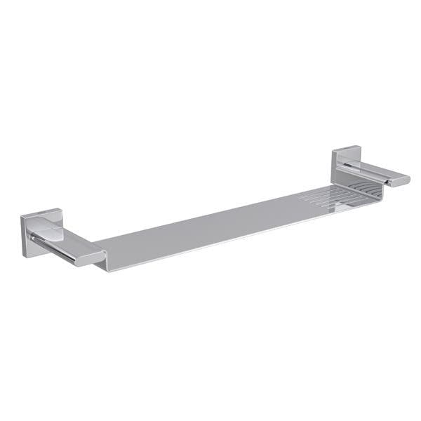 Porta Shampoo Reto Simples com Saboneteira Parafuso Metal Prata 4,4x10x48,7cm Polo Deca