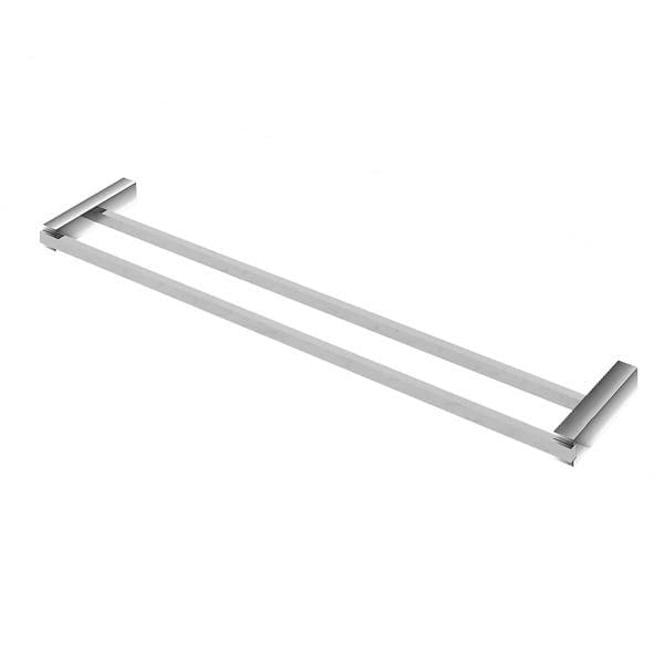 Porta Toalha Banho Barra 61,9cm Metal Prata Brilhante Quartzo Fani
