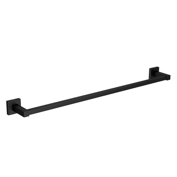 Porta Toalha Banho Barra Simples Metal Black Matte Quadratta Deca