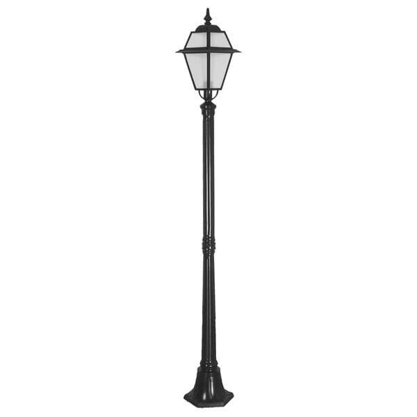 Poste 1 Lâmpada Preto Alumínio 1,80m E27 351 Portalluz