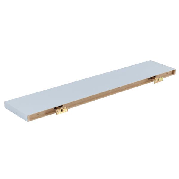 Prateleira de Madeira MDF Azul 120x23,5cm com Suporte Invisível Montfácil