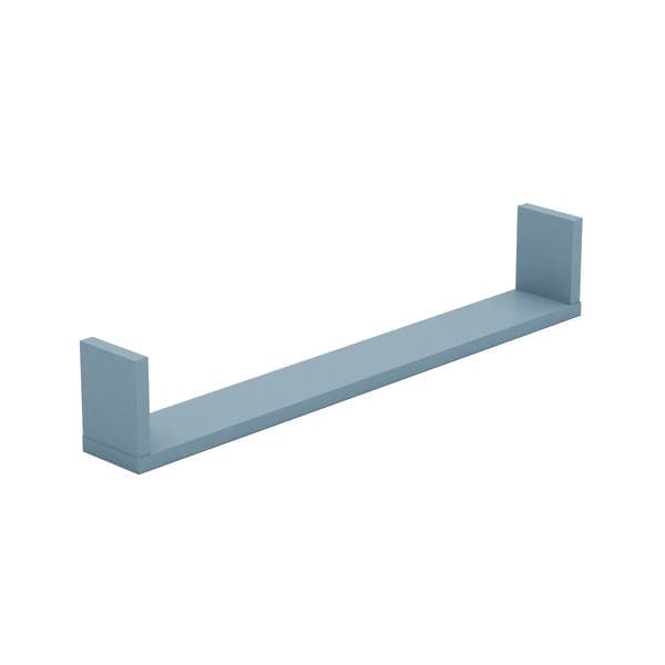 Prateleira de Madeira MDF Azul 80x10x13,5cm com Suporte Invisível Up Montfácil