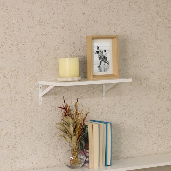 Prateleira de Madeira MDP Branca 40x20cm Decoração Spaceo