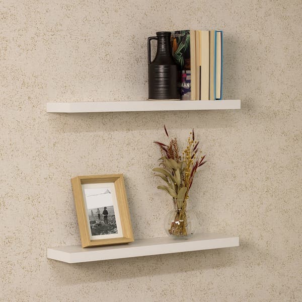 Prateleira de Madeira MDP Branca 60x14cm com Suporte Invisível Spaceo
