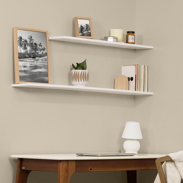 Prateleira de Madeira MDP Branca 90x20cm com Suporte Invisível Criar Zamar