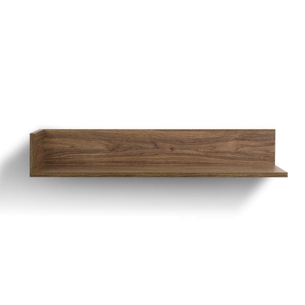 Prateleira de Madeira MDP Nogueira 80x25cm com Suporte Invisível Bemfixa