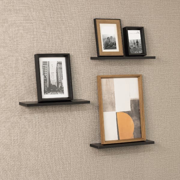 Prateleira de Madeira MDP Preta 40x20cm com Suporte Invisível Criar Zamar