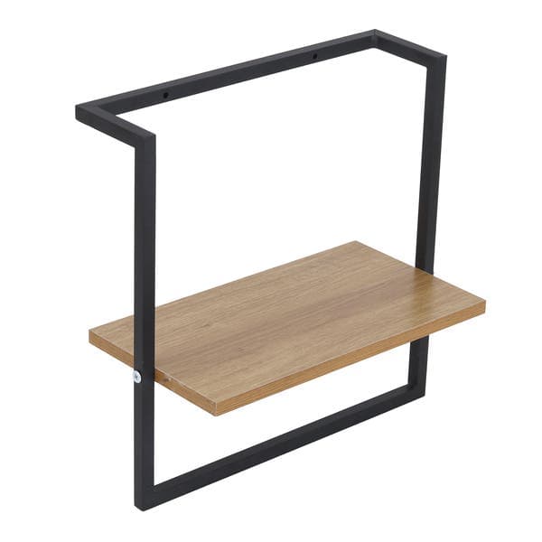 Prateleira Industrial de Madeira MDP Freijó 40x10x40cm com Suporte Visível Bemfixa