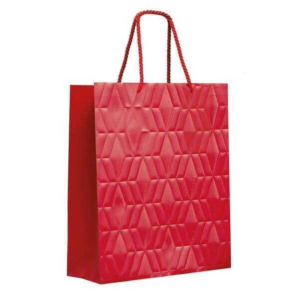 Sacola de Fibra e Papel Vermelha Premium 70x15,5x34cm Cromus