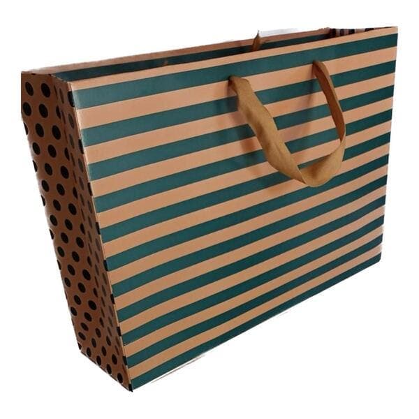 Sacola De Papel Presente Listras Nude Grande 45X30X12 Target