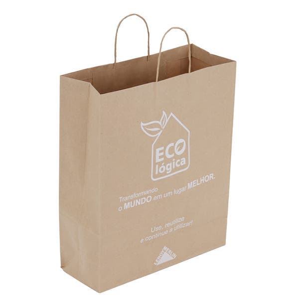 Sacola Papel Kraft Reciclável Grande 35x43x14 110gr Target
