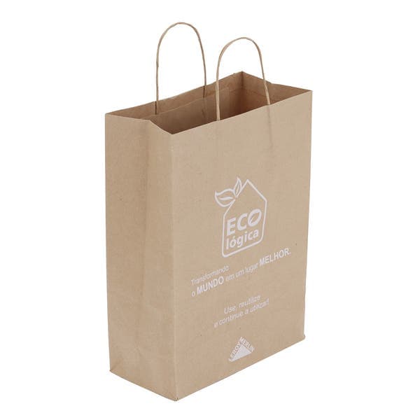 Sacola Papel Kraft Reciclável Pequena 25x35x11 110gr Target