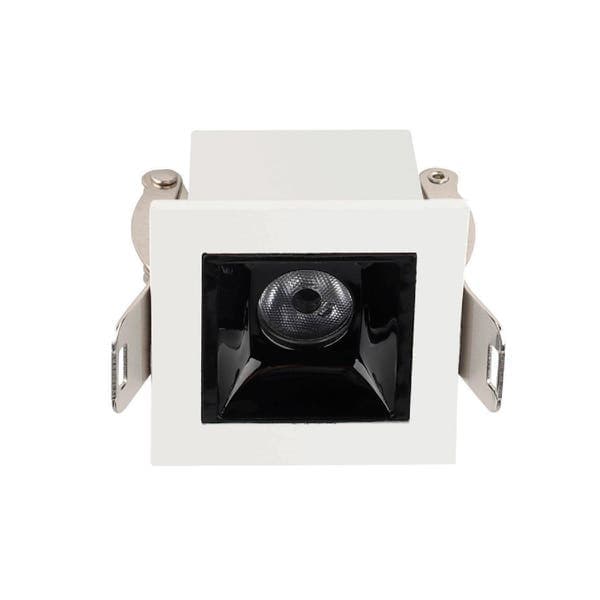Spot Embutir Led Quadrado 2W Luz Amarela Luminatti Branco