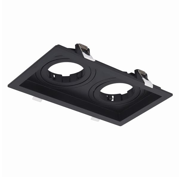 Spot Embutir Retangular 2 Lâmpadas PAR20 Save Energy Preto