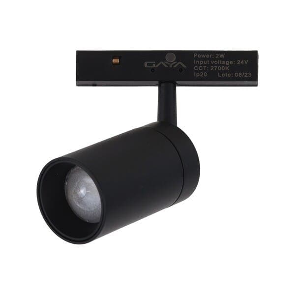 Spot para Trilho Magnético Com Led Amarelo Mini Gaya Preto 24V