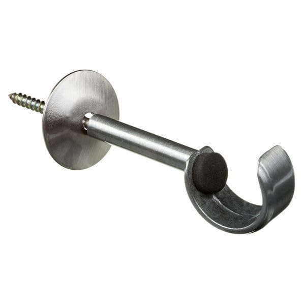 Suporte de Varão de Cortina Simples 28mm Metal Zamac Leão Aço Escovado Couselo