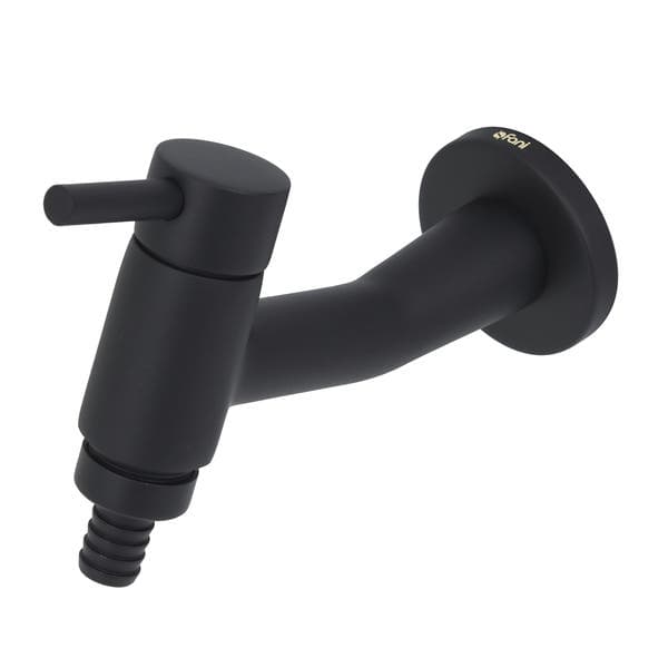 Torneira de Parede para Tanque com Bica Reta Preta Slim Fani