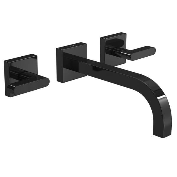Torneira Monocomando de Parede para Banheiro com Bica Reta Flexível Preta Brilhante Soul Deca