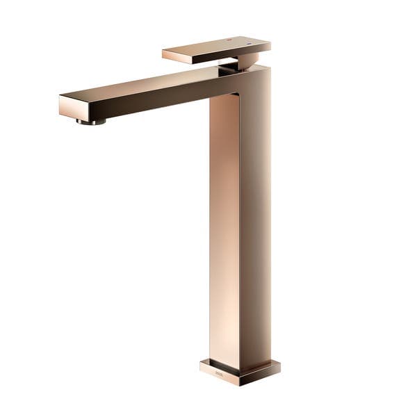 Torneira Monocomando de Pia para Banheiro com Bica Alta Rose Gold New Edge Docol