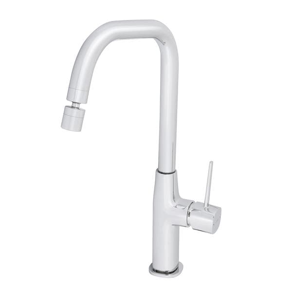 Torneira Monocomando Gourmet de Pia para Cozinha com Bica Alta Articulável Cromado Mônaco Jiwi