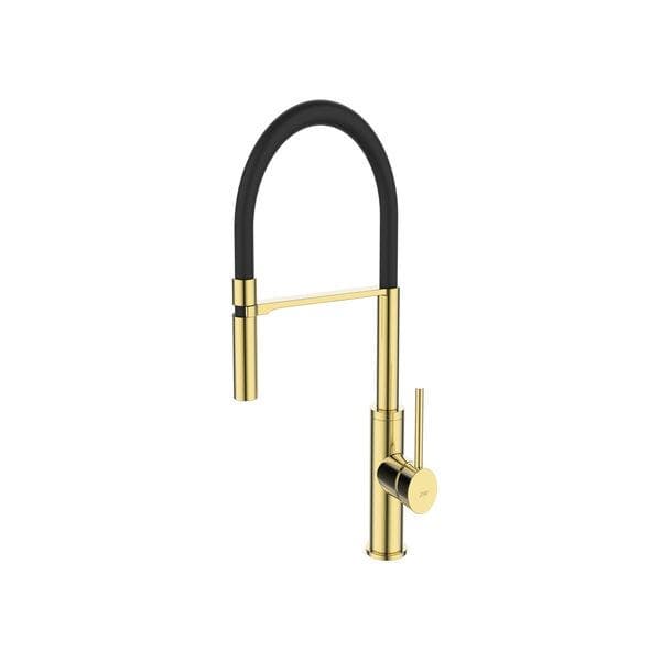 Torneira Monocomando Gourmet de Pia para Cozinha com Bica Alta Flexível Gold Dublin Jiwi
