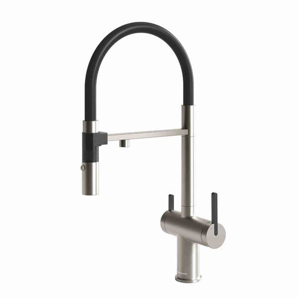 Torneira Monocomando Gourmet de Pia para Cozinha com Bica Alta Flexível Niquel 80060 Debacco