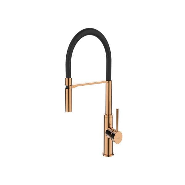 Torneira Monocomando Gourmet de Pia para Cozinha com Bica Alta Flexível Rose Gold Dublin Jiwi