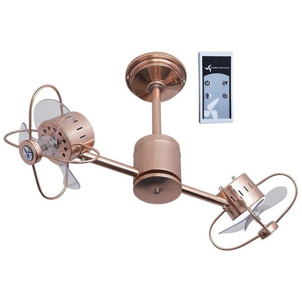 Ventilador de Teto com Controle Remoto Infinit 6 Pás 95 cm Cobre Bivolt Treviso