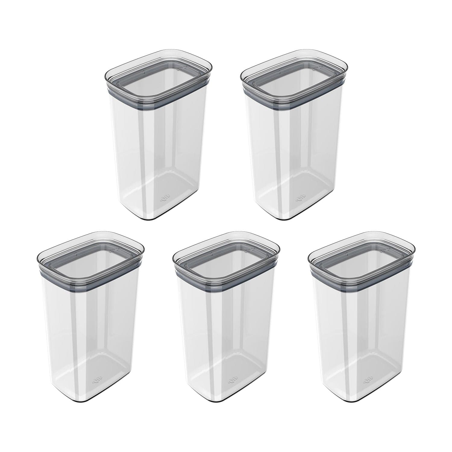 Kit de Potes Herméticos Retangular Ou 5 Unidades 2,3L Linha Block
