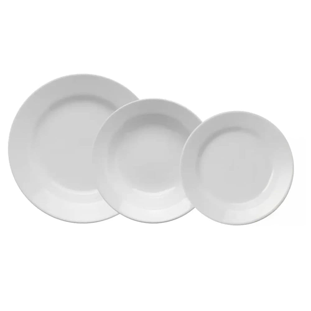 Aparelho de Jantar Cerâmica Donna Branco 12 Peças - Oxford