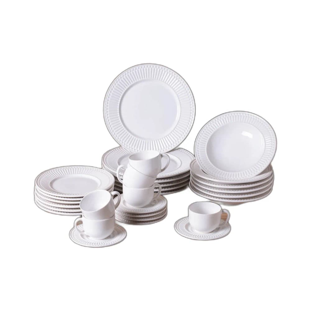 Aparelho de Jantar Roma com 30 Peças Branco - Porto Brasil