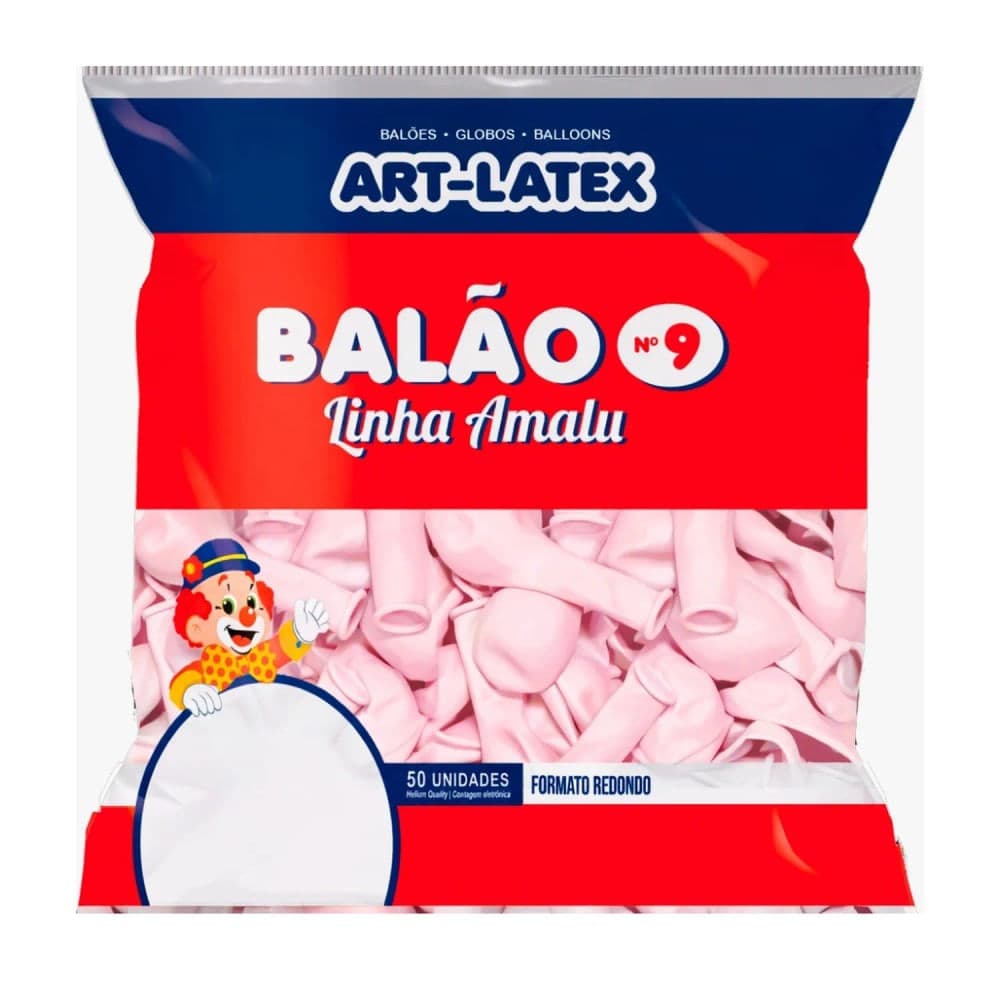 Balão Redondo 50 Unidades 9" Rosa Liso - Art Latex