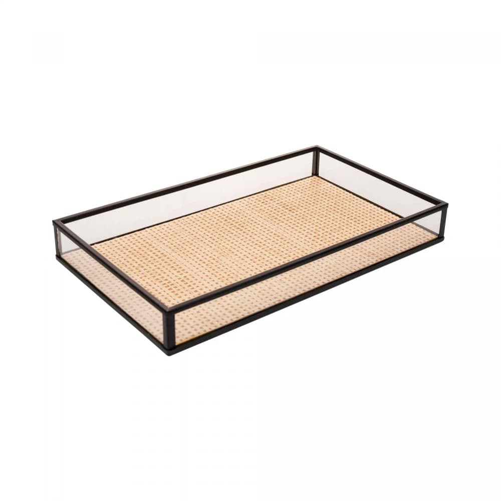 Bandeja Decorativa Toscana 20x10x3cm Preto Metal - Wolff