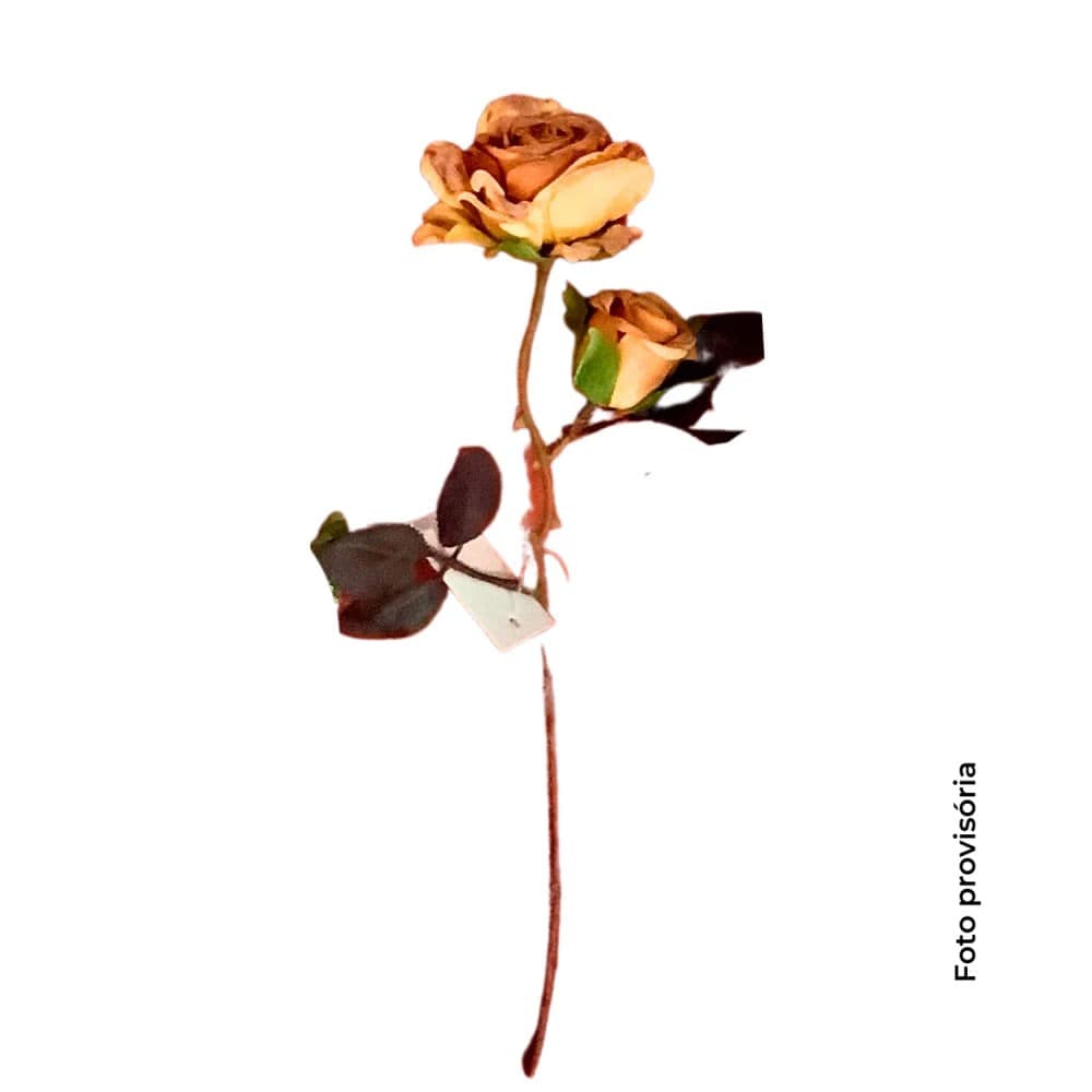 Buquê Artificial Rosa Outonada Laranja 38cm - Bela Flor