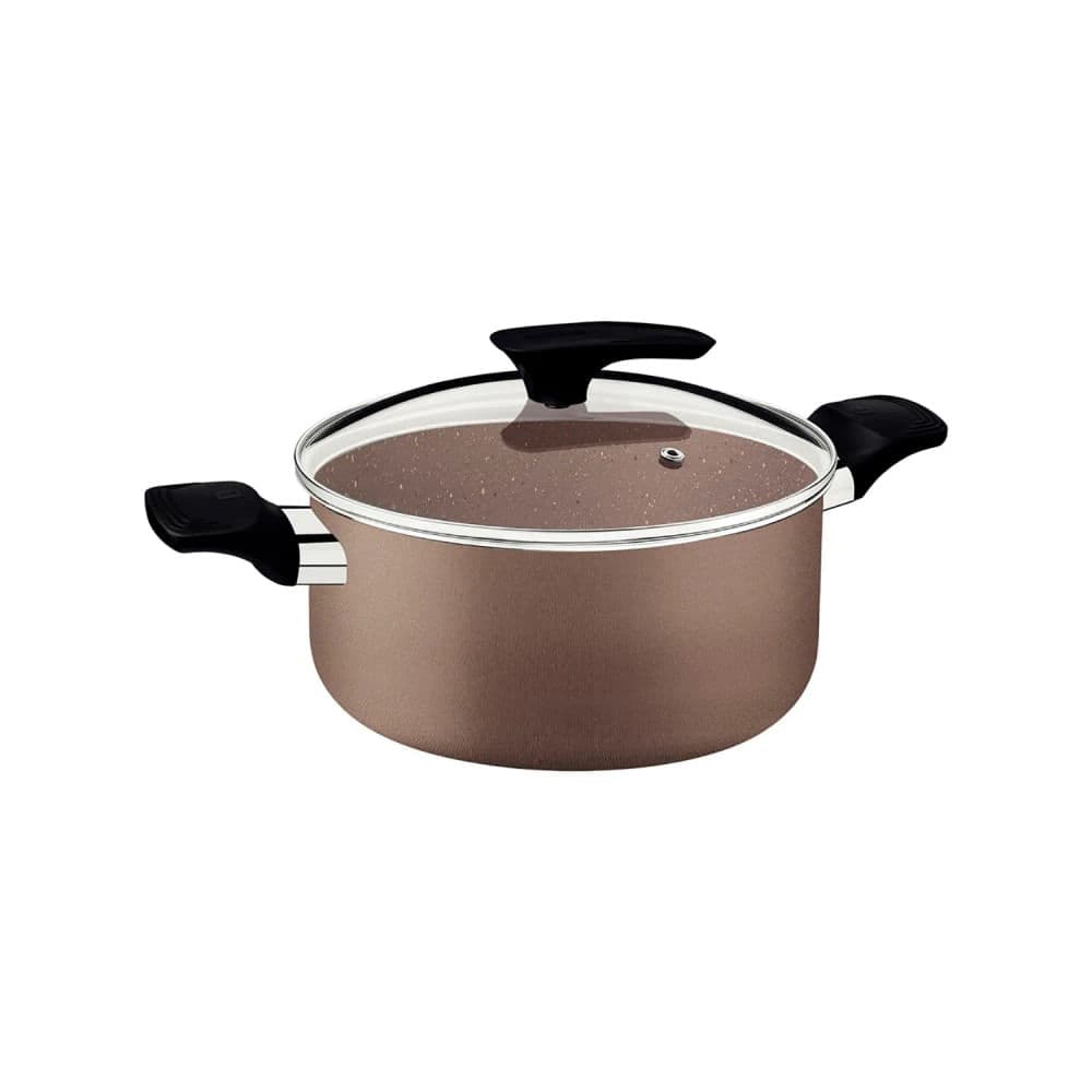Caçarola Milazzo 20cm Tampa de Vidro Amêndoa - Tramontina