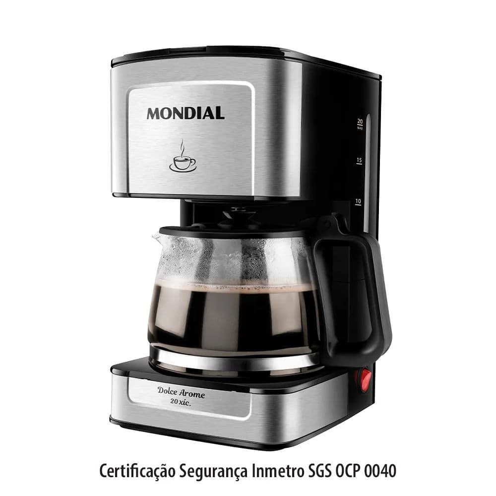 Cafeteira Elétrica 20 Xícaras Inox - Mondial