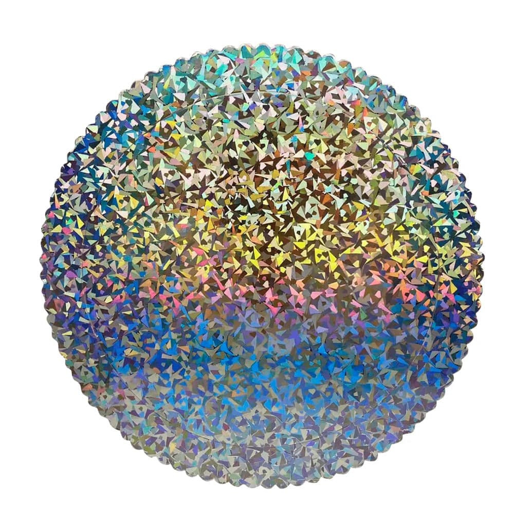 Cake Board Holográfico Mosaico 24cm - Silver Festas