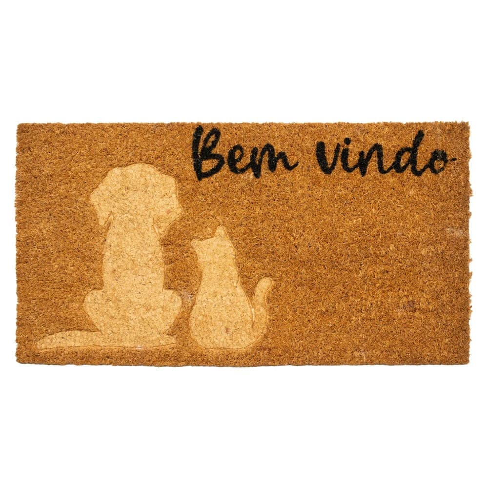 Capacho Fibra de Coco 33x60cm Cão e Gato - Edantex